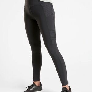 Athleta Delancey Moto Tight Leggings | M | Black Zip Pockets Ankle Zips